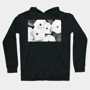 Ode To Georgia 1 in Black and White - Wild Morning Glories Hoodie